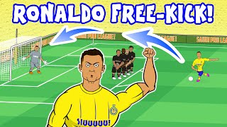 RONALDO FREE-KICK! (How did he score that goal? Al-Nassr 2-1 Damac)
