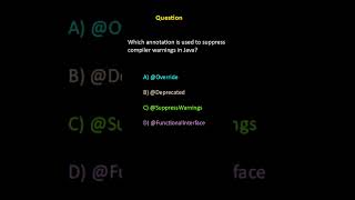 Java Quiz Day 60 ⚡ @SuppressWarnings Annotation Explained | Java Interview Question #shorts
