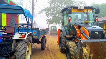 New Jcb 3dx Eco Xpert Backhoe Machine Loading Red Mud In Mahindra and Swaraj Tractor | Jcb Video