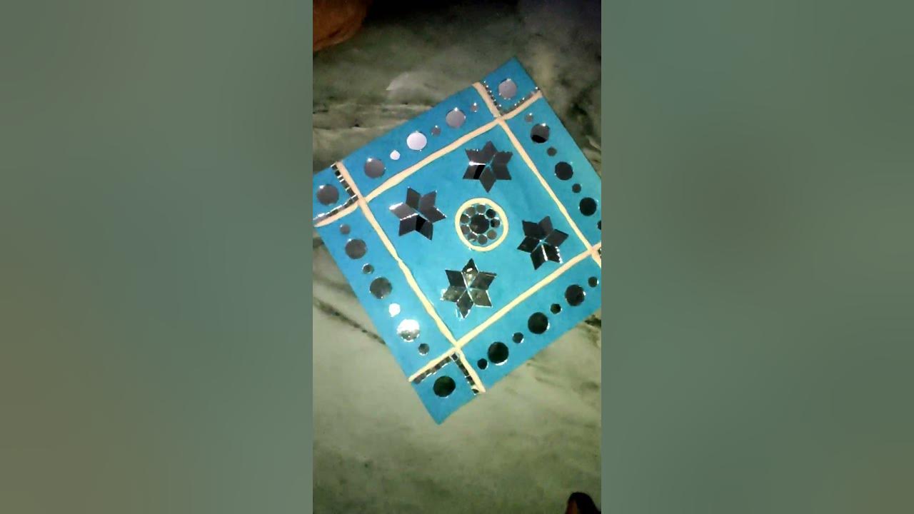 How to Make wall hanging with mirror,clay and color paper wallhanging