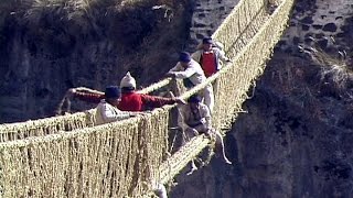 A documentary showing the construction of a grass bridge over the Apurimac river in Peru.