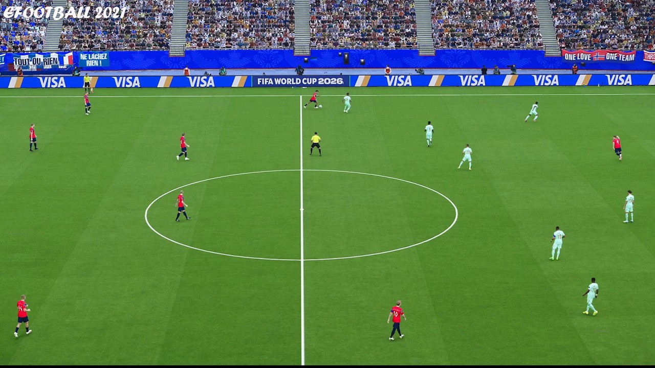 Norway vs France. eFootball Video Game Simulation - Full Match PES 2021