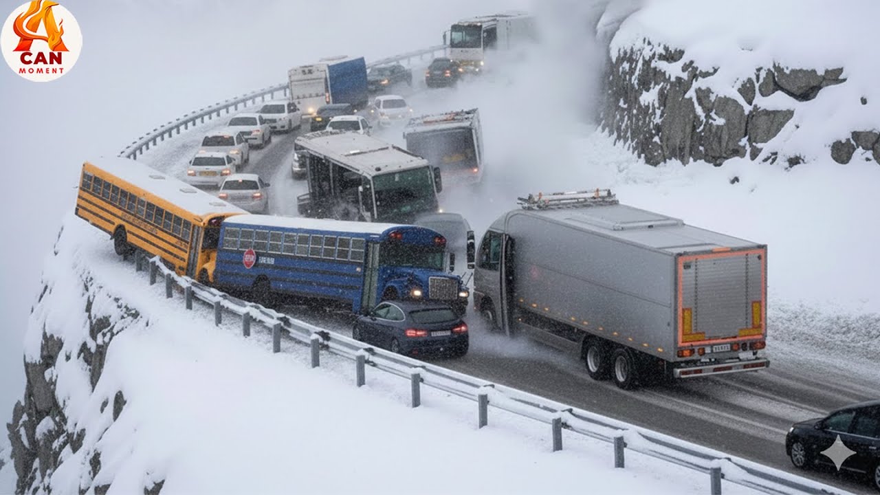 Icy Road Madness Caught on Camera - Unbelievable Ice Chaos #16