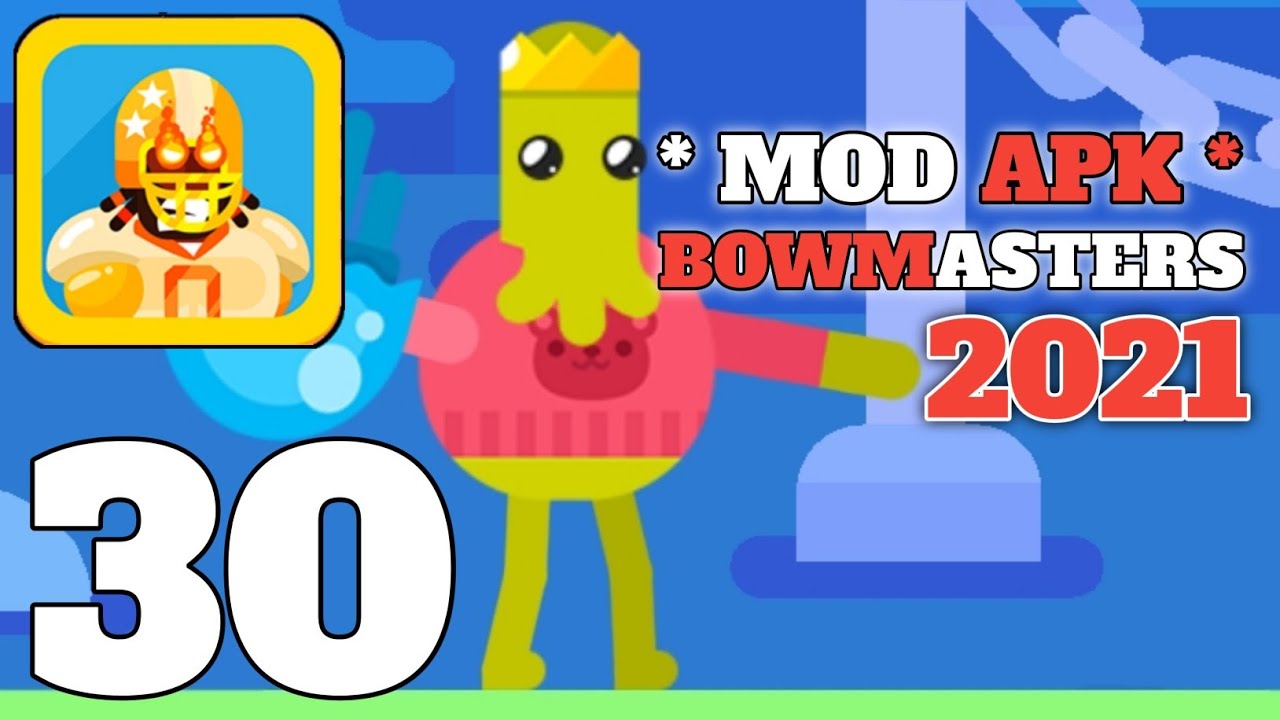 Bowmasters Mod Apk Turnamen Easy (King Octopus) Gameplay IOS android