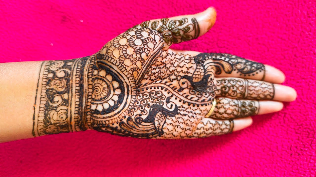 Mehandi tutorial step by step || front hand easy mehandi design 💚😊