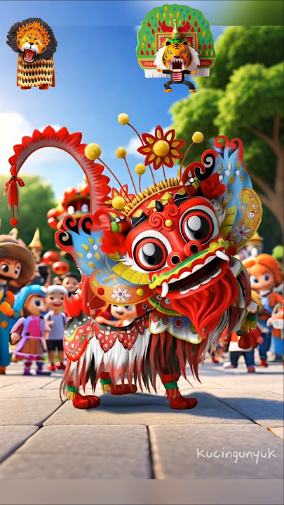 Kucing jadi barong bali #barongsai #barong #reog #kartun