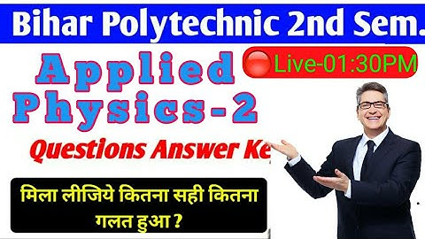 Applied Physics -2 Today Paper Analysis Sbte Exam2022 @ENGINEERSCLASSES