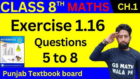 Class 8 Math Chapter 1 Exercise 1.16 Q.5 to 8 | class 8 math exercise 1.16  | 8 class math ex 1.16