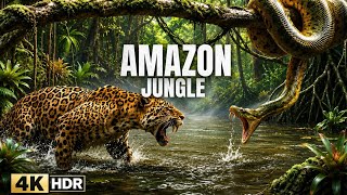 AMAZON JUNGLE 4K | Discover Predators of the Tropical Rainforest | 90FPS Wildlife Film #amazon