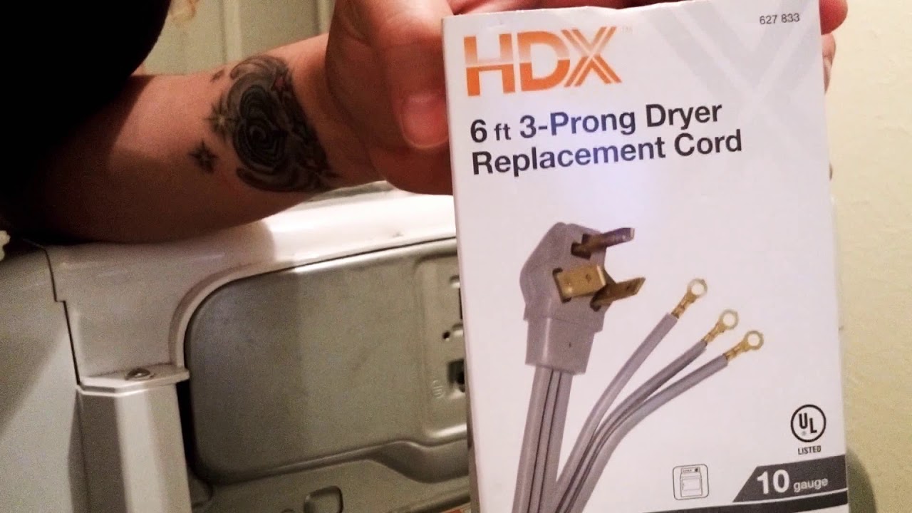 How to replace a dryer's cord from 4 prong to 3 super easy!! - YouTube