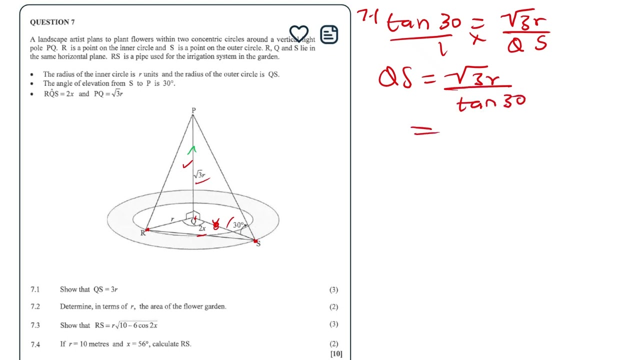 Grade 12 math p2 trigonometry 3D problems