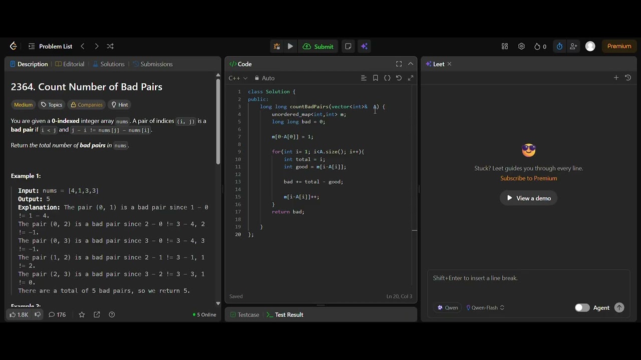 Leetcode problem no. 2364. solution using C++ language. #leetcode # ...