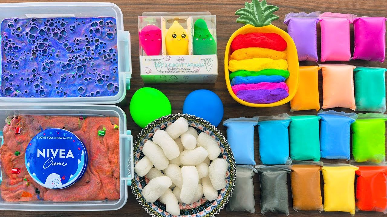 Super Relaxing Old Slime and Soft Clay Mixing