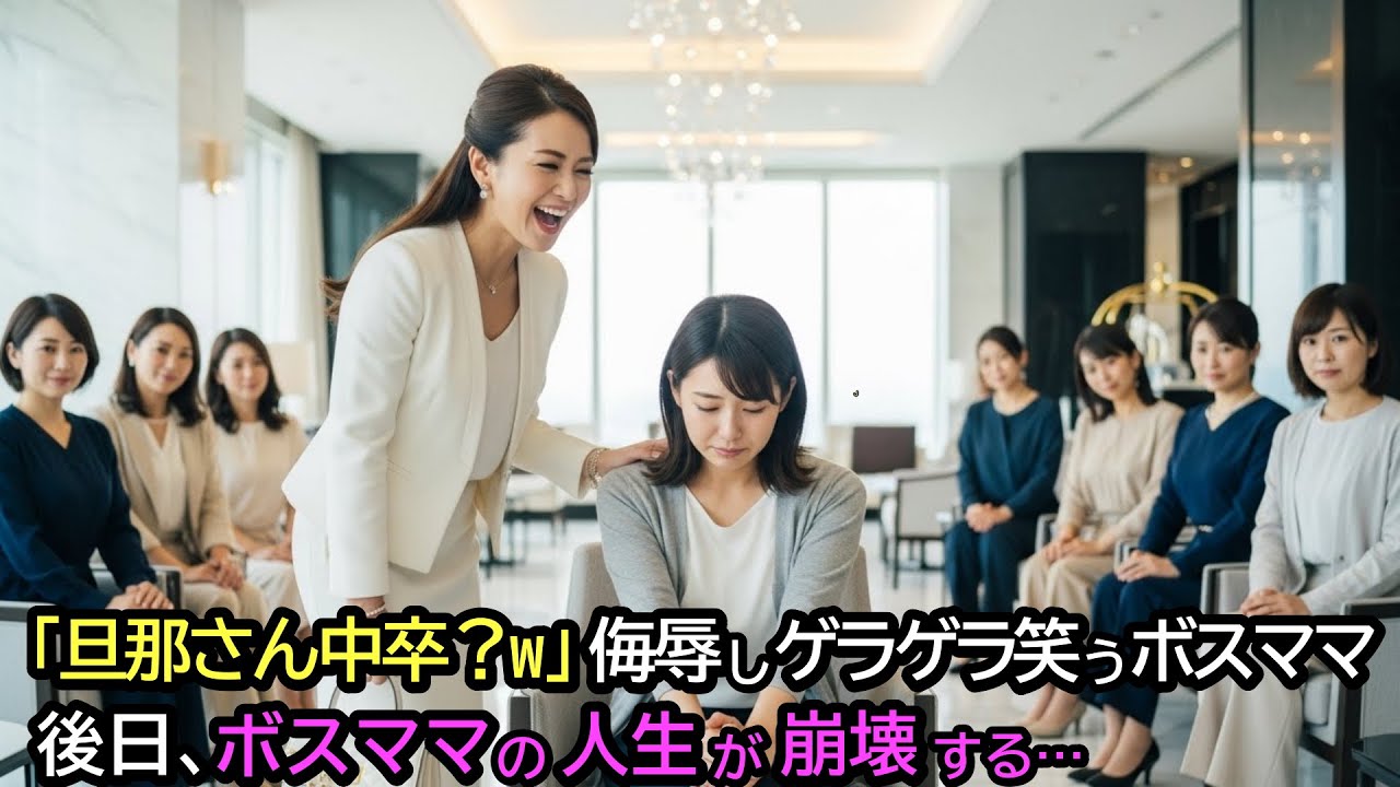 「旦那さん中卒？w」侮辱しゲラゲラ笑うボスママ。後日、ボスママの人生が崩壊する…