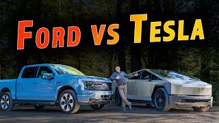 Tesla Cybertruck vs Ford Lightning  Feature Length Comparison!