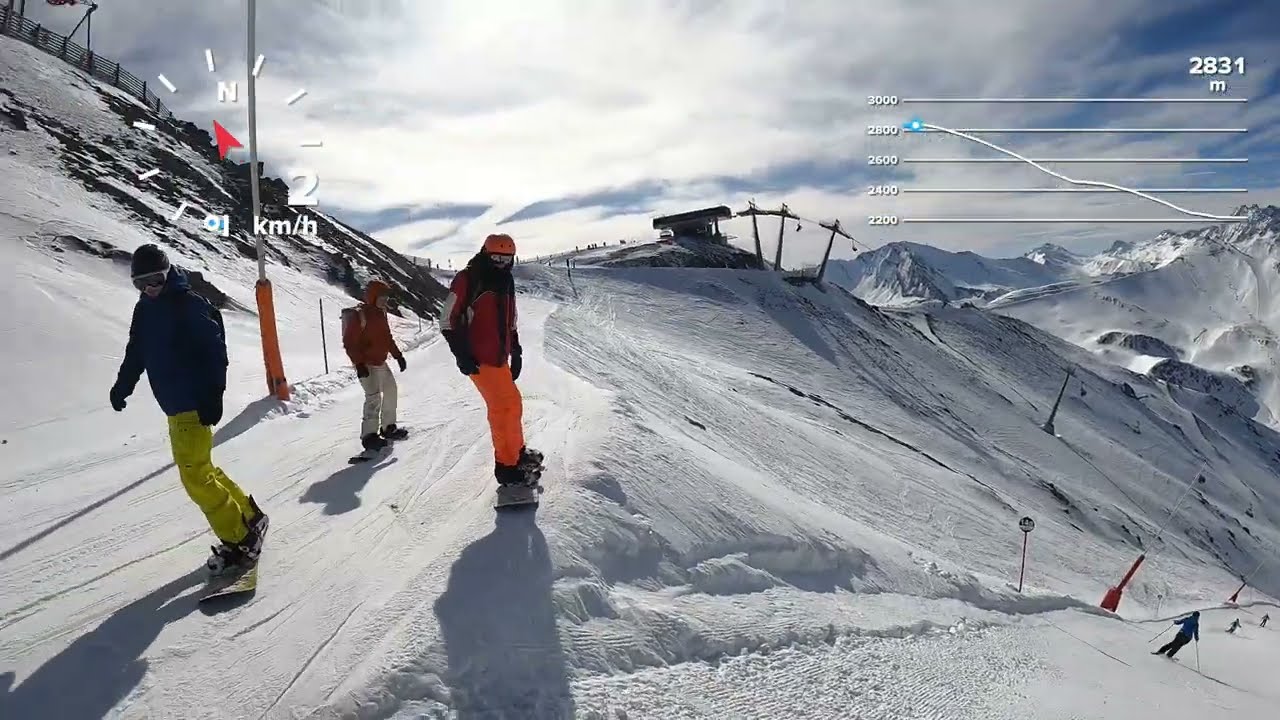 72 km/h Snowboard crash. Austria, Ischgl 14a, Samnaun 2023