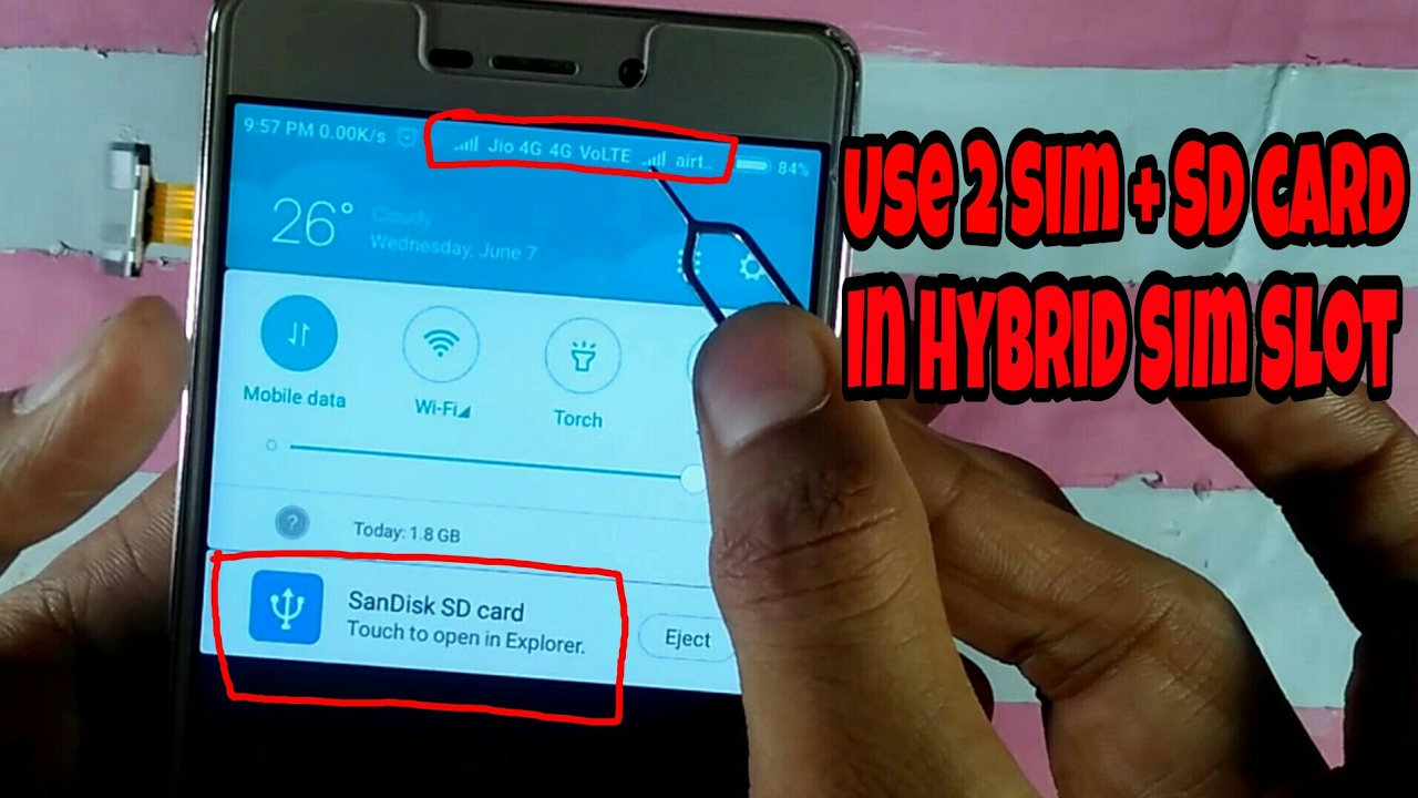 How To Use Dual Sim & SD Card in Hybrid Sim Slot | Very Easy Method in ...