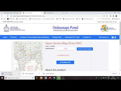 Freely Download Open Series Map from Survey of India Website