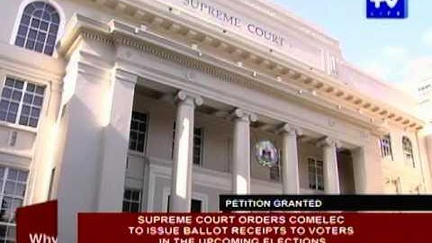 SC orders COMELEC to issue ballot receipts to voters in the upcoming elections