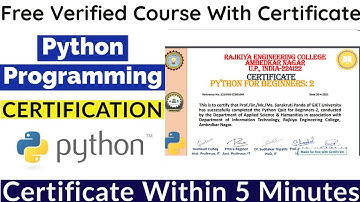 Python Programming Free quiz Certification | Free Certificate | Free Courses With Certificate