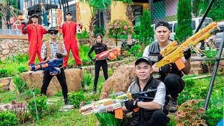 Alpha Nerf War: Couple SEAL X Warriors Sniper Spy Nerf Guns Fight BOSS Dr Ken Bandits Diamond