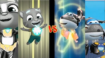 Talking Tom Hero Dash VS Super Wings : Jett Run - black tom vs black jett Gameplay Android  #jettrun