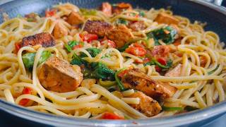 Salmon & Spinach Pasta.. Easy dinner recipe