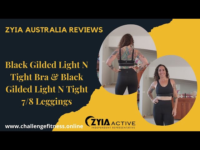 ZYIA REVIEW - BLACK GILDED LIGHT N TIGHT BRA & LEGGINGS 