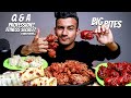 Q & A | INDIAN Chicken Noodles, Chicken Drumsticks, Chicken Lollipop MUKBANG | Akshanshu Aswal