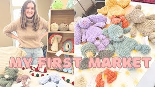 my first market  || crochet market prep + vlog! | Small Business Owner | Craft Fair | Booth Setup