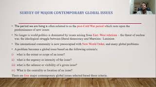 Global Trends course  Contemporary Global Issues