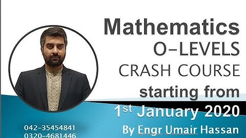 O LEVEL MATH CRASH COURSE