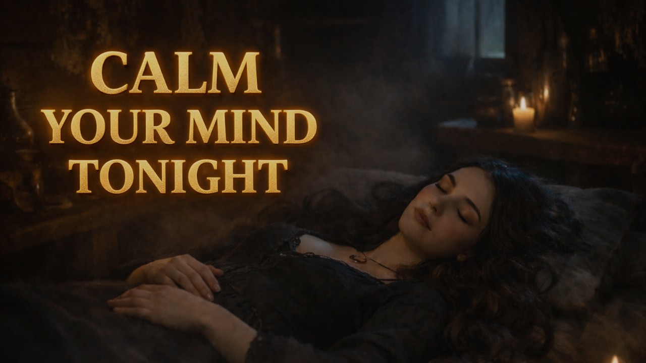 Witchy Sleep Music to Calm Anxiety Before Bed | Candlelit Moon Ritual ...
