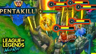 WILD RIFT : BEST PENTAKILL MOMENTS ( Riven 1V5 PENTAKILL , 300 IQ Pentakill ) - WILD RIFT PENTAKILL