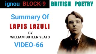 LAPIS LAZULI  by William Butler Yeats | BRIEF SUMMARY |