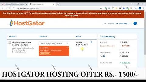 How To Buy Hosting From Hostgator In Hindi | Hostgator Hosting Offer Rs 1500/-