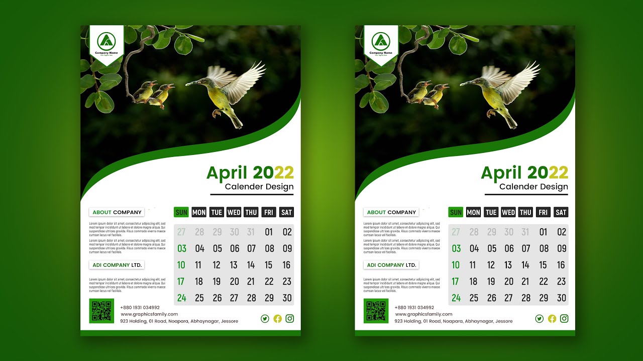 Calendar Design 2023 | How To Make A Desk Calendar | Photoshop Tutorial -  Youtube