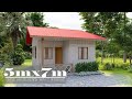 5mx7m (35sq.m) Small Simple House Design with 2 Bedrooms