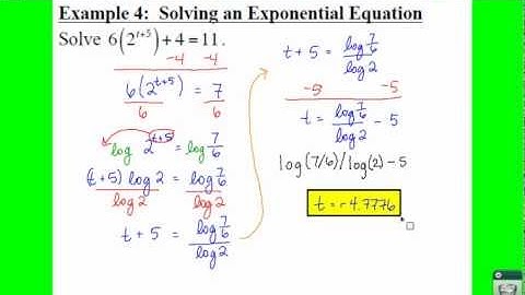 PC: 3.4 Notes: Example 4 - Solving an Exponential Equation