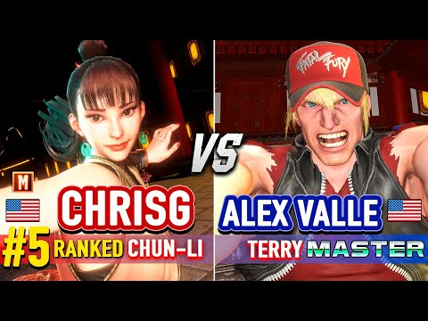 SF6 🔥 CHRISG (#5 Ranked Chun-Li) vs ALEX VALLE (Terry) 🔥 Street Fighter 6 High Level Gameplay