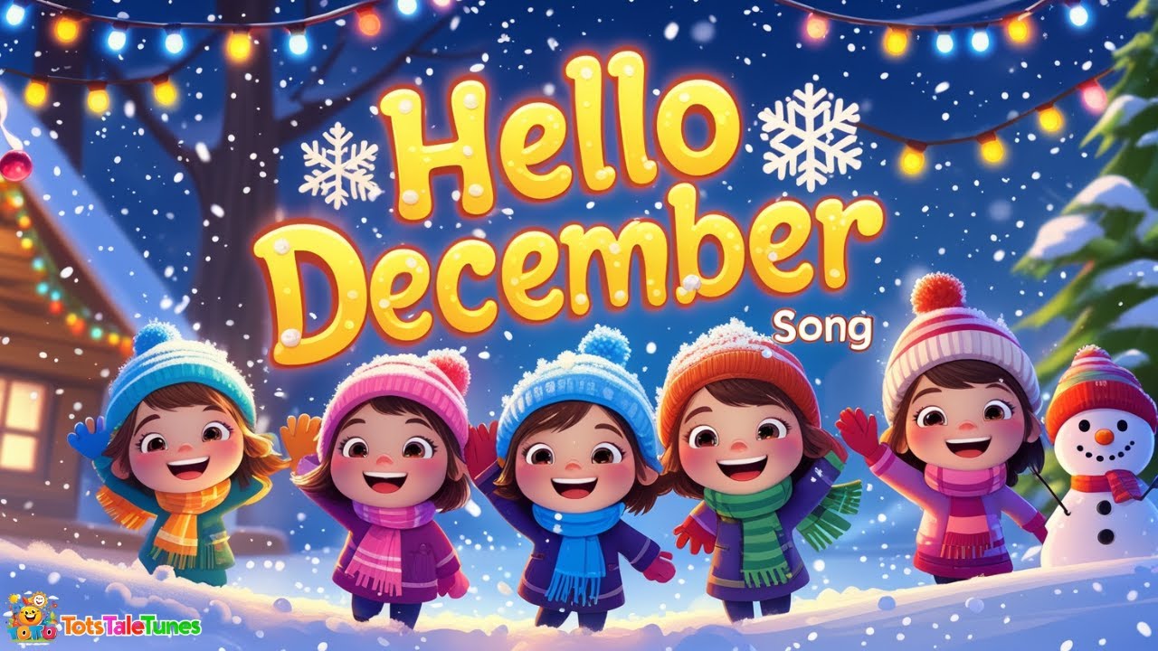 Hello December Song 🎶 | Kids Winter Song | December Rhyme for Children ...