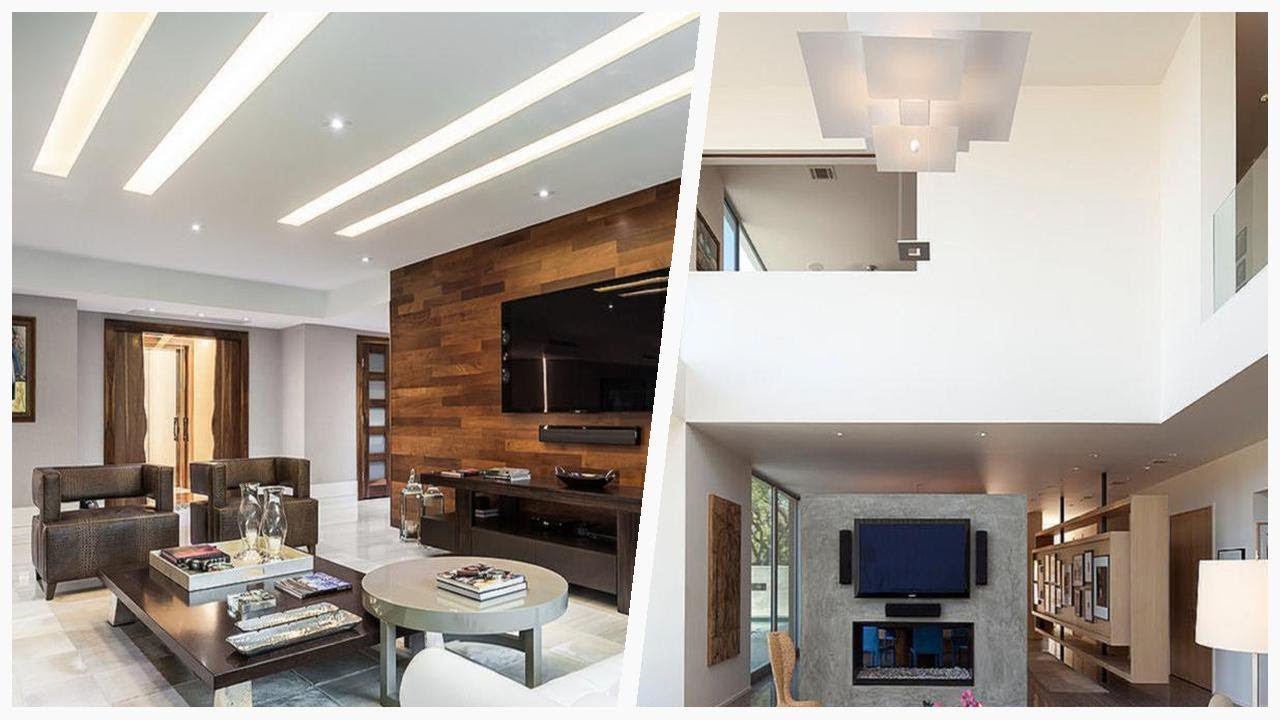 75 Contemporary Living Room With A Wall-mounted Tv Design Ideas You'll ...