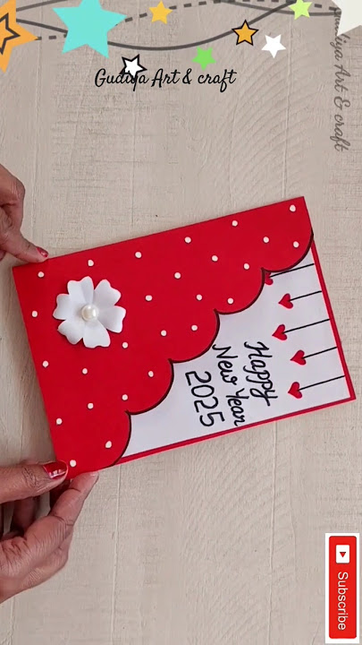 Easy & cute 😍  New year Card making 2025 #shorts #ytshorts #diy #howtomake #newyear  #trending