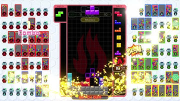 i got a nice attackers bonus and my tetris line clear sends 10 lines in tetris 99 teams!!!!