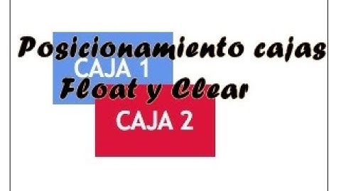 》Diseño de interfaces web: Posicionamiento de cajas.〔Float y Clear.〕 《