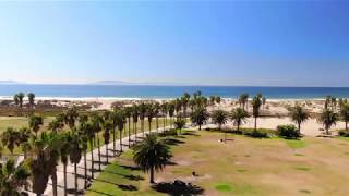 Aerial flyover at oxnard beach park in oxnard, california. park:
https://bit.ly/2xlcg3o courtesy of ventura county coast; video by
steel cut pro...