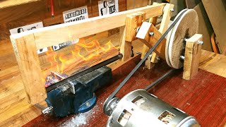 Wooden Homemade Power Hacksaw Using Washing Machine Motor
