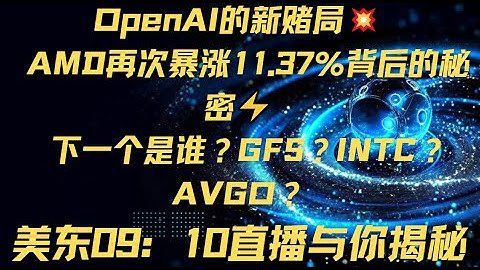 OpenAI的“金融魔术”！💥 AMD股价狂飙、NVDA套娃合作、下一个GFS？泡沫终点还是终极盛宴？#OpenAI #AMD #NVDA #GFS #INTC #AVGO #AI泡沫 #美股