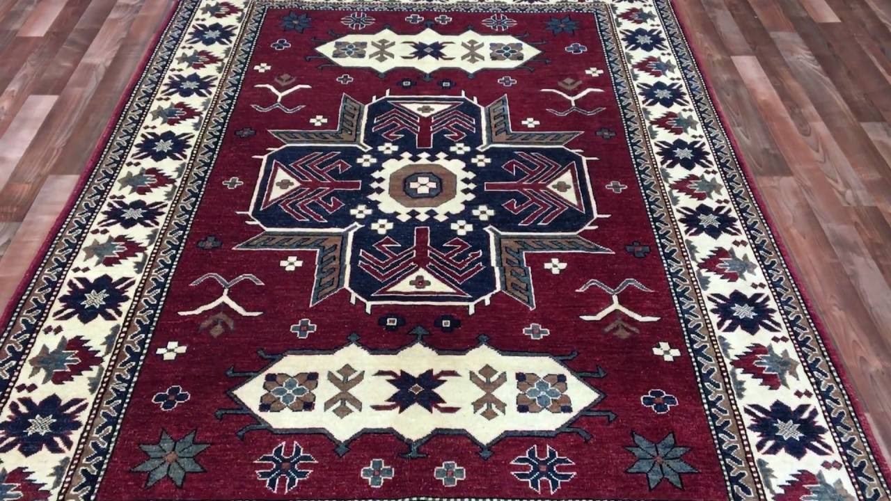large beige red and blue kazak oriental rug 5 11x8 8 b 77275