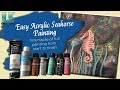Metallic Acrylic Seahorse Painting Time-lapse Over Previous Acrylic Pour